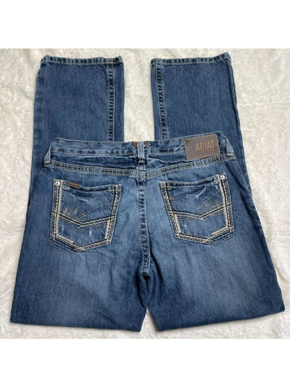Ariat M5 Mens Straight Leg Jeans Blue Denim Size 34x33 Western Work Med Wash